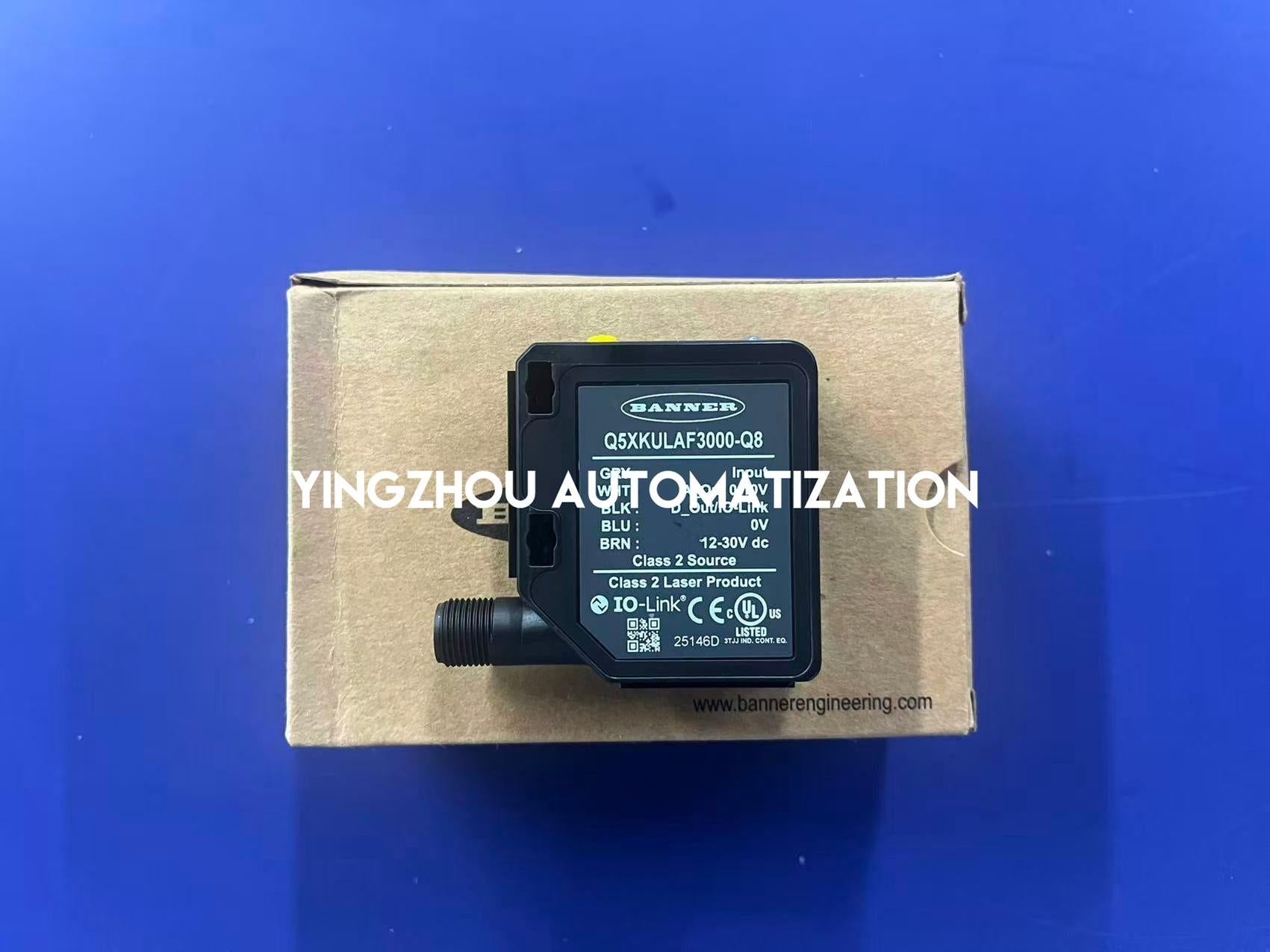 Banner Q5XKULAF3000-Q8 Laser Sensor - Q5X Series, 3000mm Range, 0-10V Analog, IO-Link-YingZhou Automatization