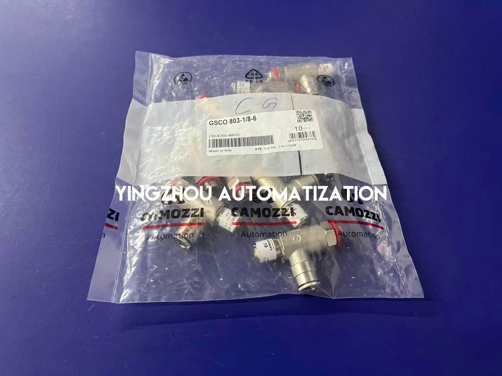 Camozzi GSCO 803-118-6 Flow Control Valve - G1/8 Thread, 6mm Push-in Fitting-YingZhou Automatization