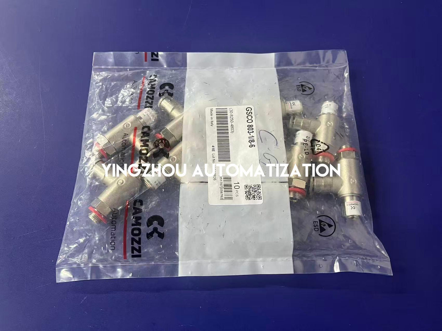 Camozzi GSCO 803-118-6 Flow Control Valve - G1/8 Thread, 6mm Push-in Fitting-YingZhou Automatization
