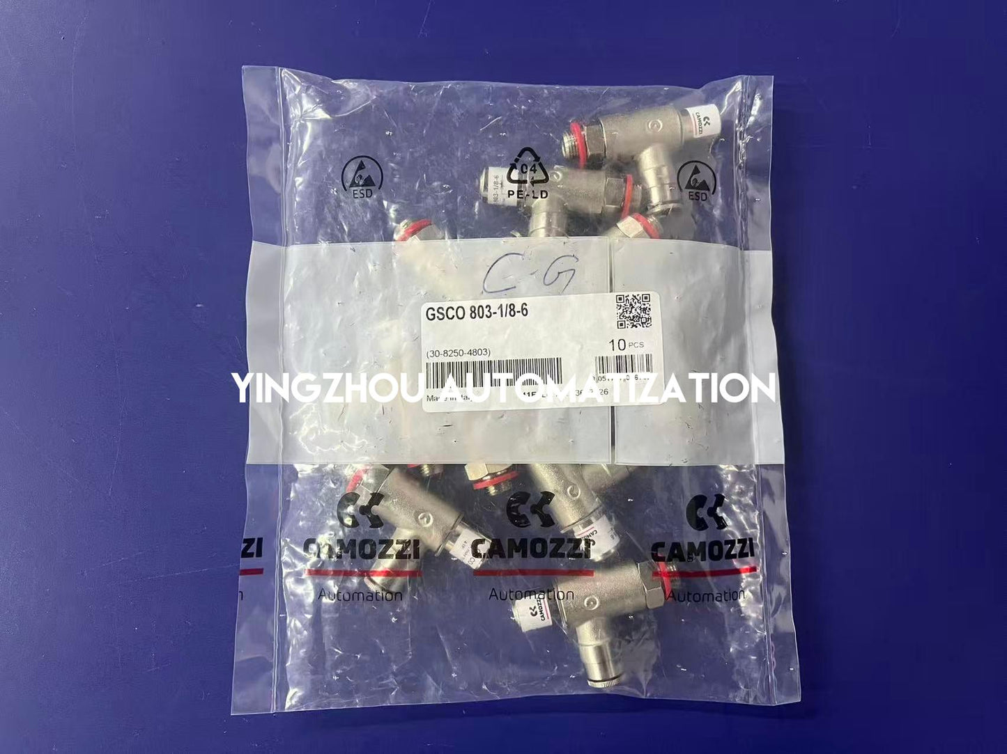 Camozzi GSCO 803-118-6 Flow Control Valve - G1/8 Thread, 6mm Push-in Fitting-YingZhou Automatization
