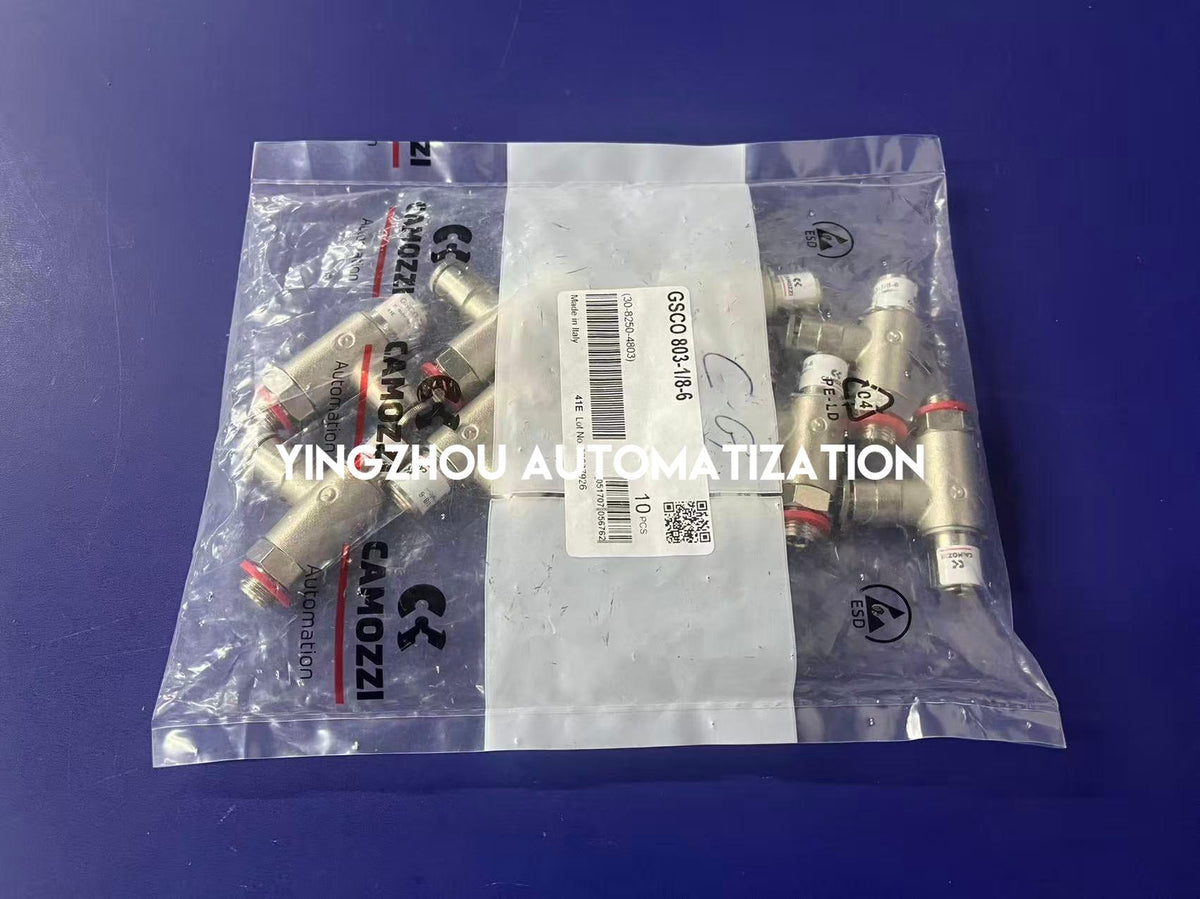 Camozzi GSCO 803-1/8-6 GS Series Bidirectional Flow Control Valve | G1/8 Port, 6mm Tube, Screwdriver Needle Adjustment-YingZhou Automatization