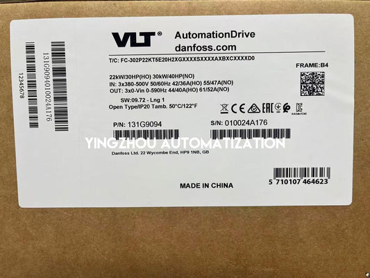 Danfoss 131G9094 FC-302P22KT5E20H2XGXXXXSXXXXAXBXCXXXXD0 VLT AutomationDrive | 22kW 380-500V Frequency Inverter | Brand New Original-YingZhou Automatization