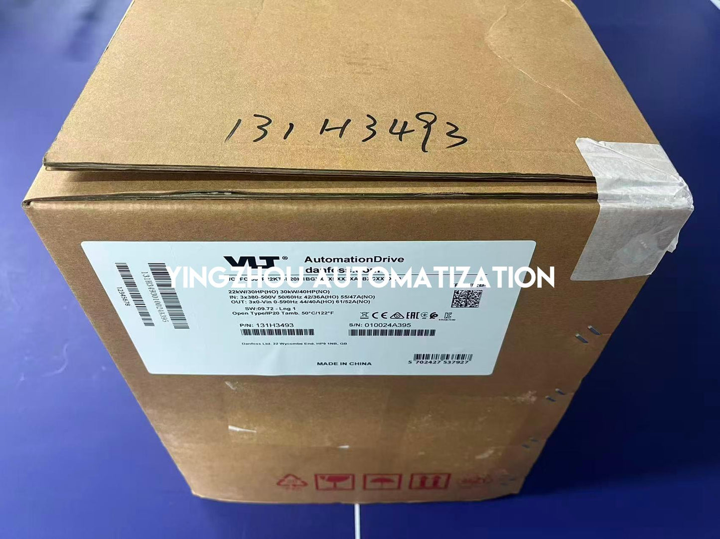 Danfoss 131H3493 FC-302P22KT5E20H1BGXXXXSXXXXA0BXCXXXXD0 VLT AutomationDrive | 22kW 380-500V Frequency Inverter | Brand New Original-YingZhou Automatization