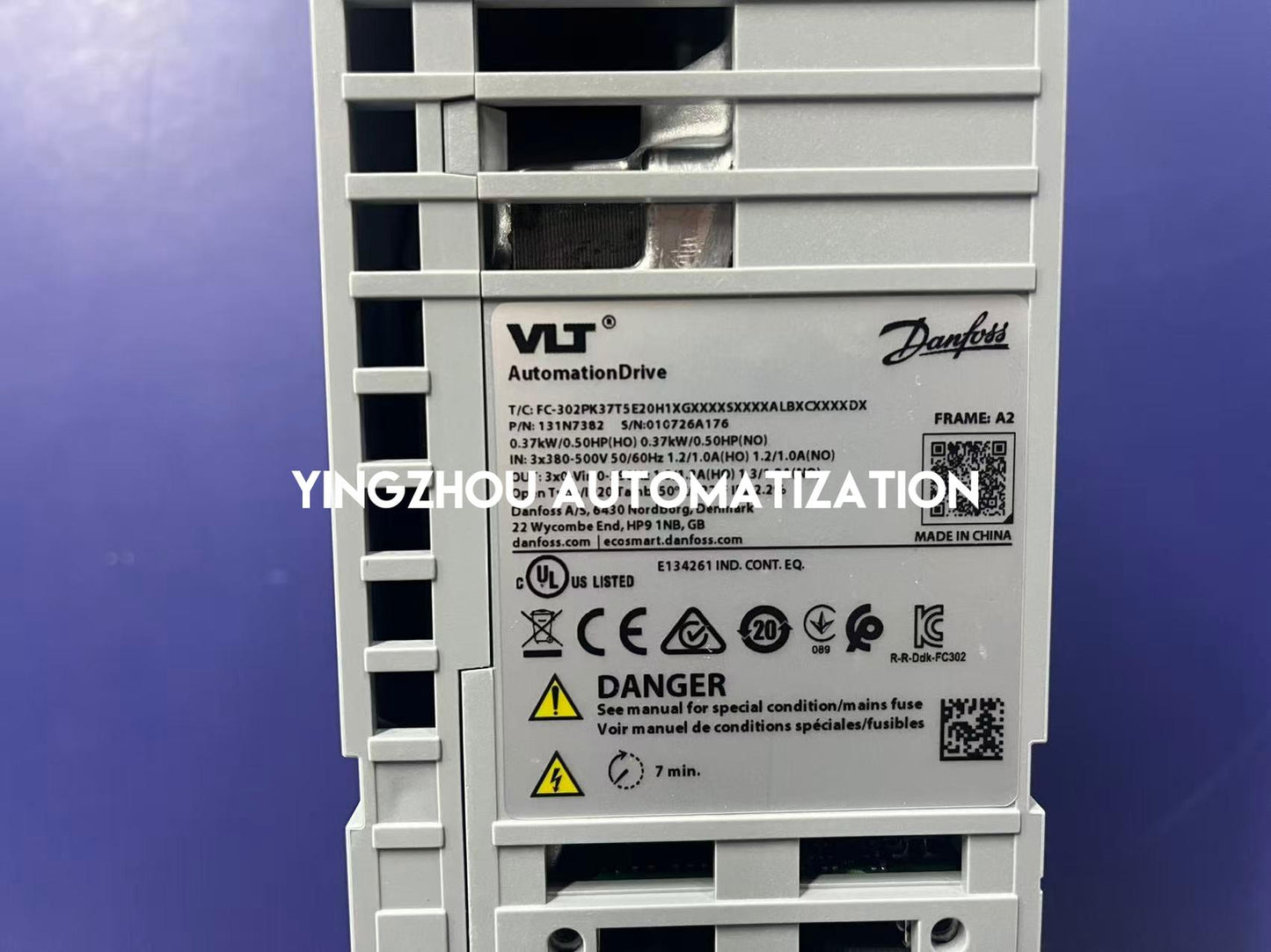 Danfoss 131N7382 FC-302PK37T5E20H1XGXXXXSXXXXALBXCXXXXDX VLT AutomationDrive | 0.37kW 380-500V Frequency Inverter | Brand New Original-YingZhou Automatization