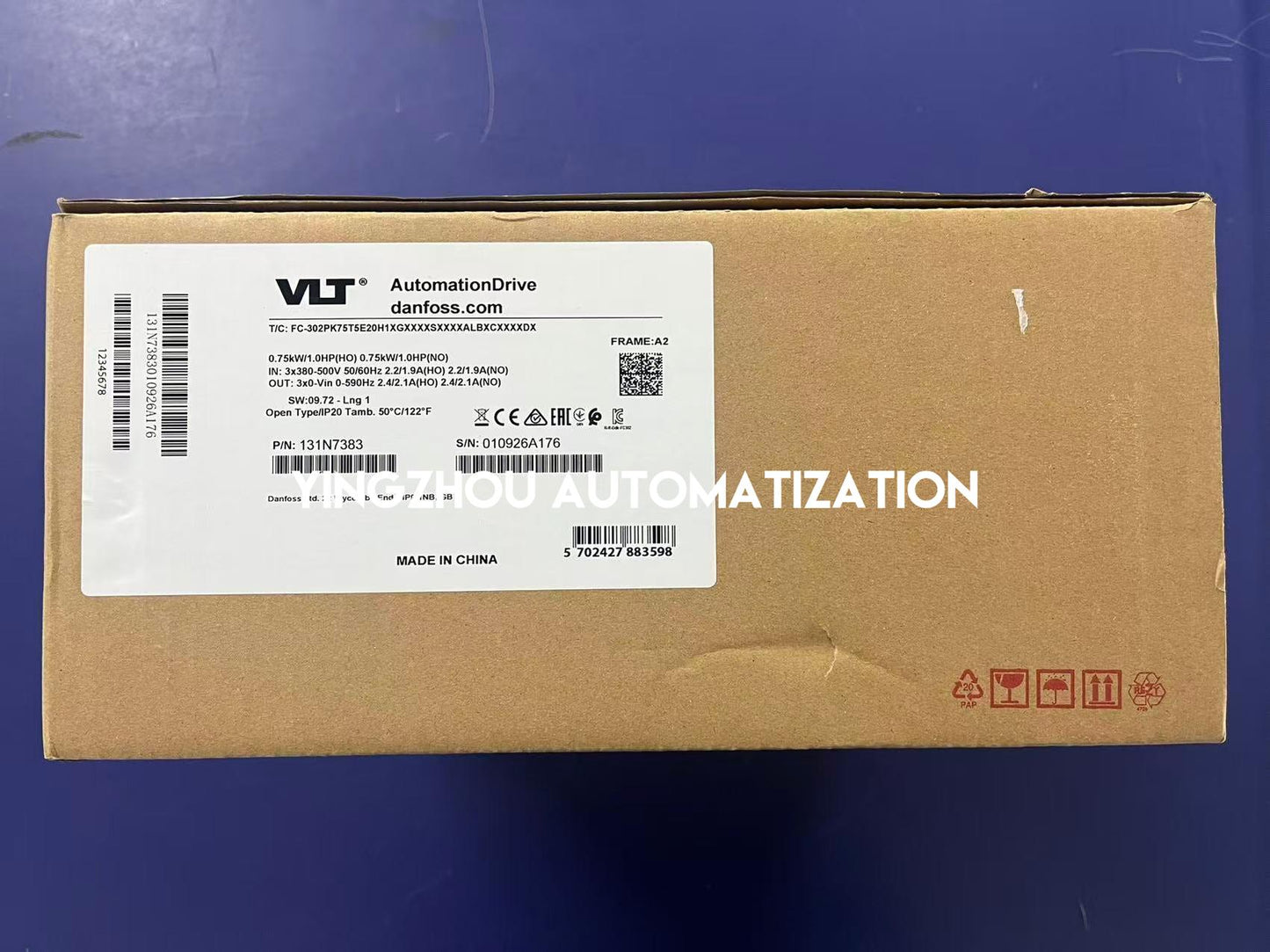 Danfoss 131N7383 FC-302PK75T5E20H1XGXXXXSXXXXALBXCXXXXDX VLT AutomationDrive | 0.75kW 380-500V Frequency Inverter | Brand New Original-YingZhou Automatization