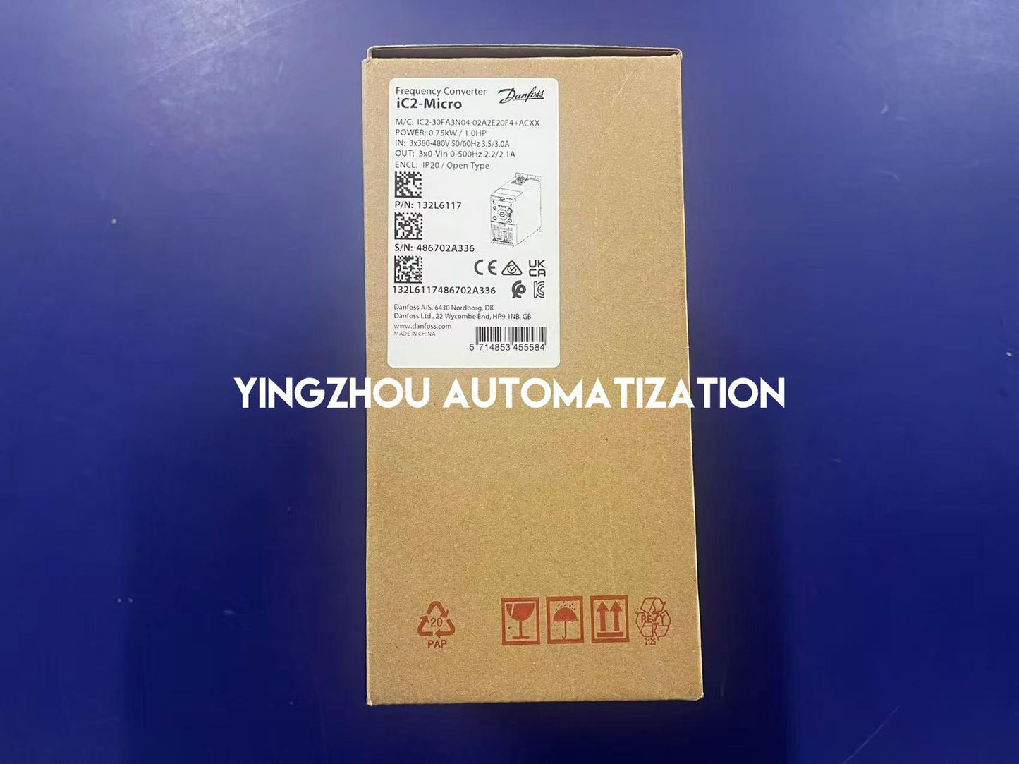 Danfoss 132L6117 IC2-30FA3N04-02A2E20F4+ACXX iC2-Micro Drive | 0.75kW 380-480V Frequency Inverter | Brand New Original-YingZhou Automatization