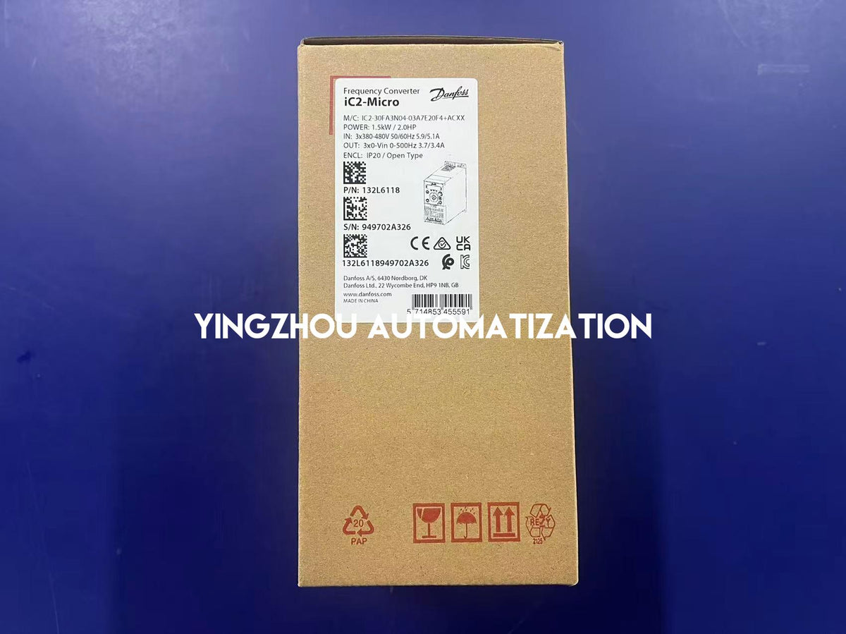 Danfoss 132L6118 IC2-30FA3N04-03A7E20F4+ACXX iC2-Micro Drive | 1.5kW 380-480V Frequency Inverter | Brand New Original-YingZhou Automatization