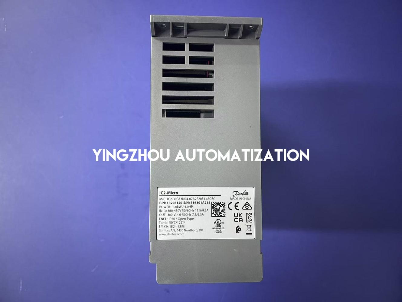 Danfoss 132L6120 Frequency Inverter converter air iC2-Micro IC2-30FA3N04-07A2E20F4+ACBC 3KW/4HP 7.2A 3PH 380-480VAC IP20 VFD-YingZhou Automatization