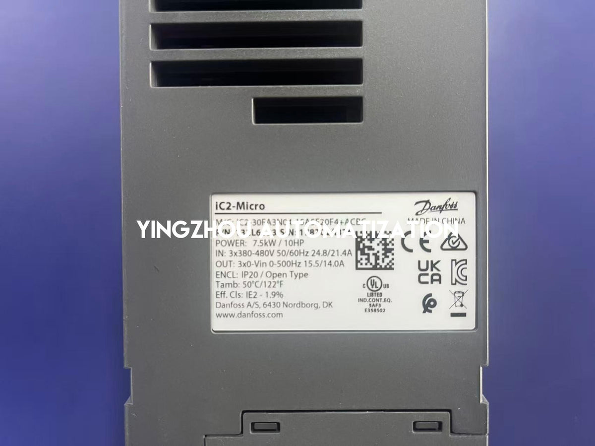 Danfoss 132L6123 iC2-Micro 7.5kW 10HP 15.5A 380-480V 3-Phase AC Drive-YingZhou Automatization