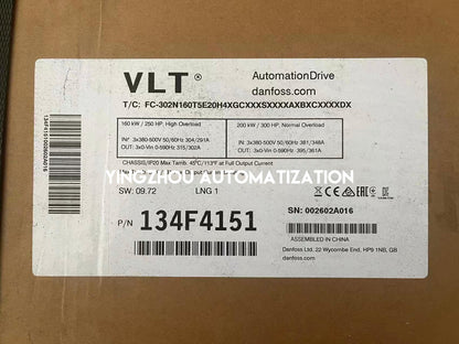Danfoss 134F4151 FC-302N160T5E20H4XGCXXXSXXXXAXBXCXXXXDX VLT AutomationDrive | 160kW 380-500V Frequency Inverter | Brand New Original-YingZhou Automatization