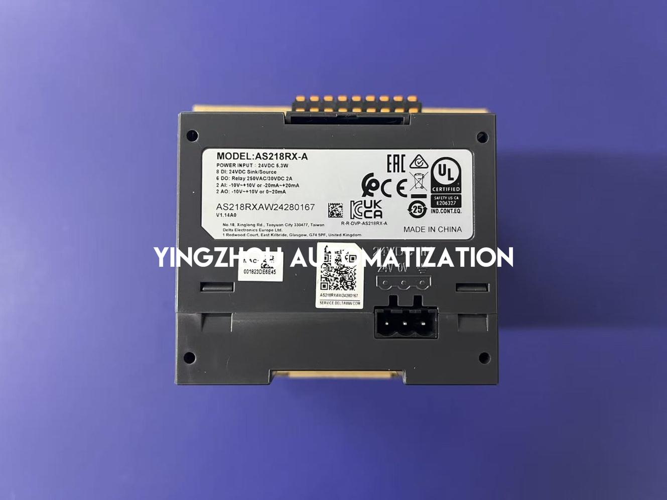 Delta AS218RX-A AS Series PLC Controller | 18-Point CPU Unit (10 DI / 8 Relay DO) | Brand New Original-YingZhou Automatization
