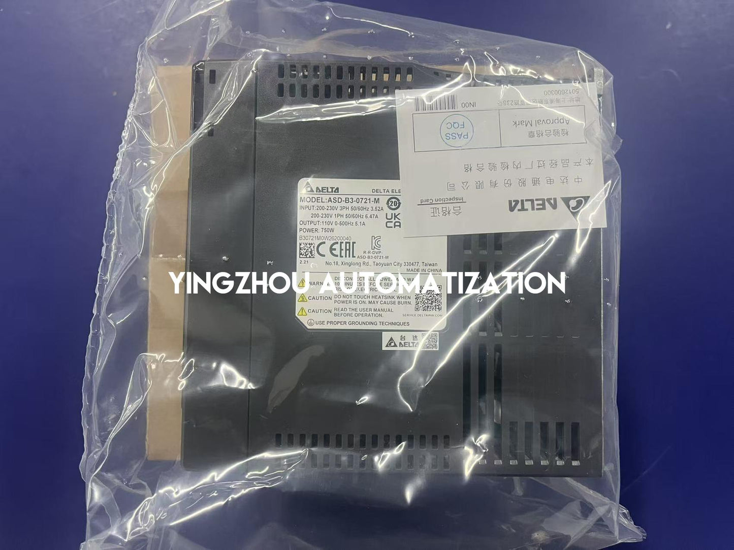 Delta ASD-B3-0721-M Servo Drive | ASDA-B3 Series 750W AC Servo Amplifier | Brand New Original-YingZhou Automatization