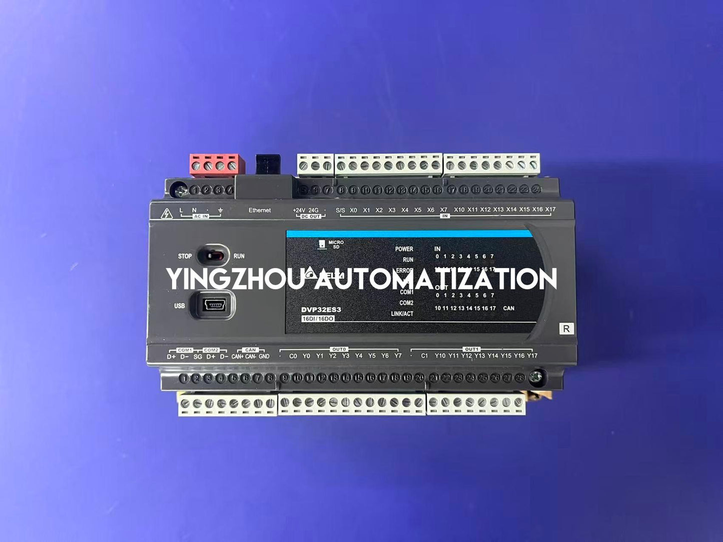 Delta DVP-ES3 Series PLC CPU DVP32ES300R - 32-Point (16DI/16DO Relay), Built-in Ethernet & CANopen-YingZhou Automatization