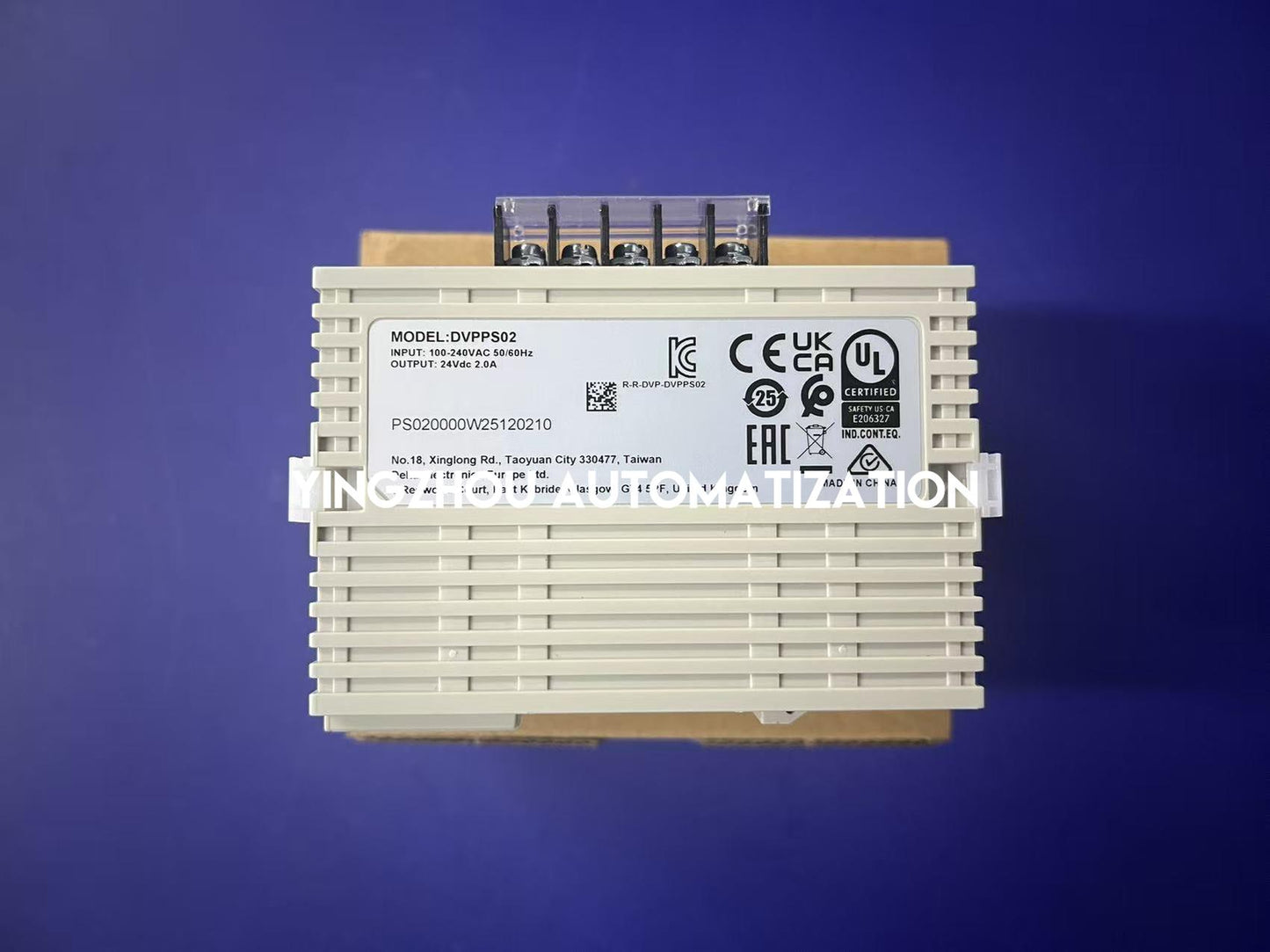 Delta DVPPS02 PLC Power Supply - 24V DC, 2A, 48W, DIN Rail Mount for DVP Series-YingZhou Automatization