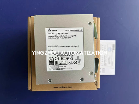 Delta DVS-005I00 DVS Series Industrial Unmanaged Ethernet Switch | 5-Port 10/100Mbps DIN-Rail Unit | Brand New Original-YingZhou Automatization