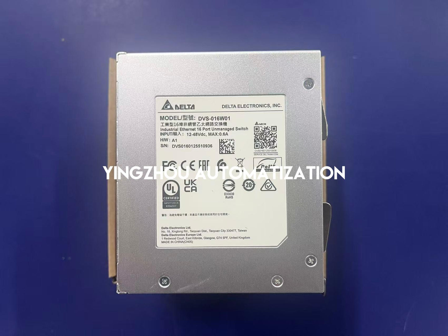 Delta DVS-016W01 Industrial Ethernet Switch | 16-Port Unmanaged DIN-Rail Switch 12-48VDC | Brand New Original-YingZhou Automatization