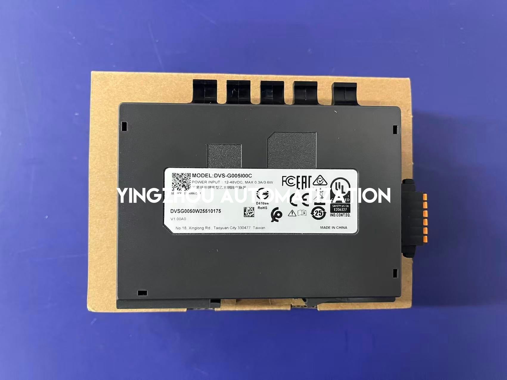 Delta DVS-G005I00C Industrial Unmanaged Switch - 5-Port Gigabit Ethernet, Slim Design, DIN Rail-YingZhou Automatization