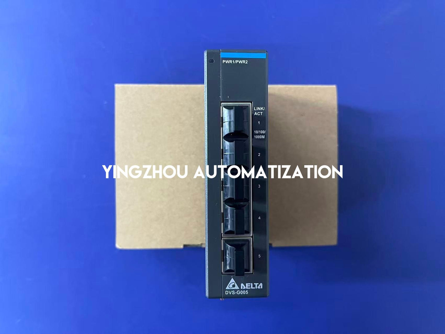 Delta DVS-G005I00C Industrial Unmanaged Switch - 5-Port Gigabit Ethernet, Slim Design, DIN Rail-YingZhou Automatization