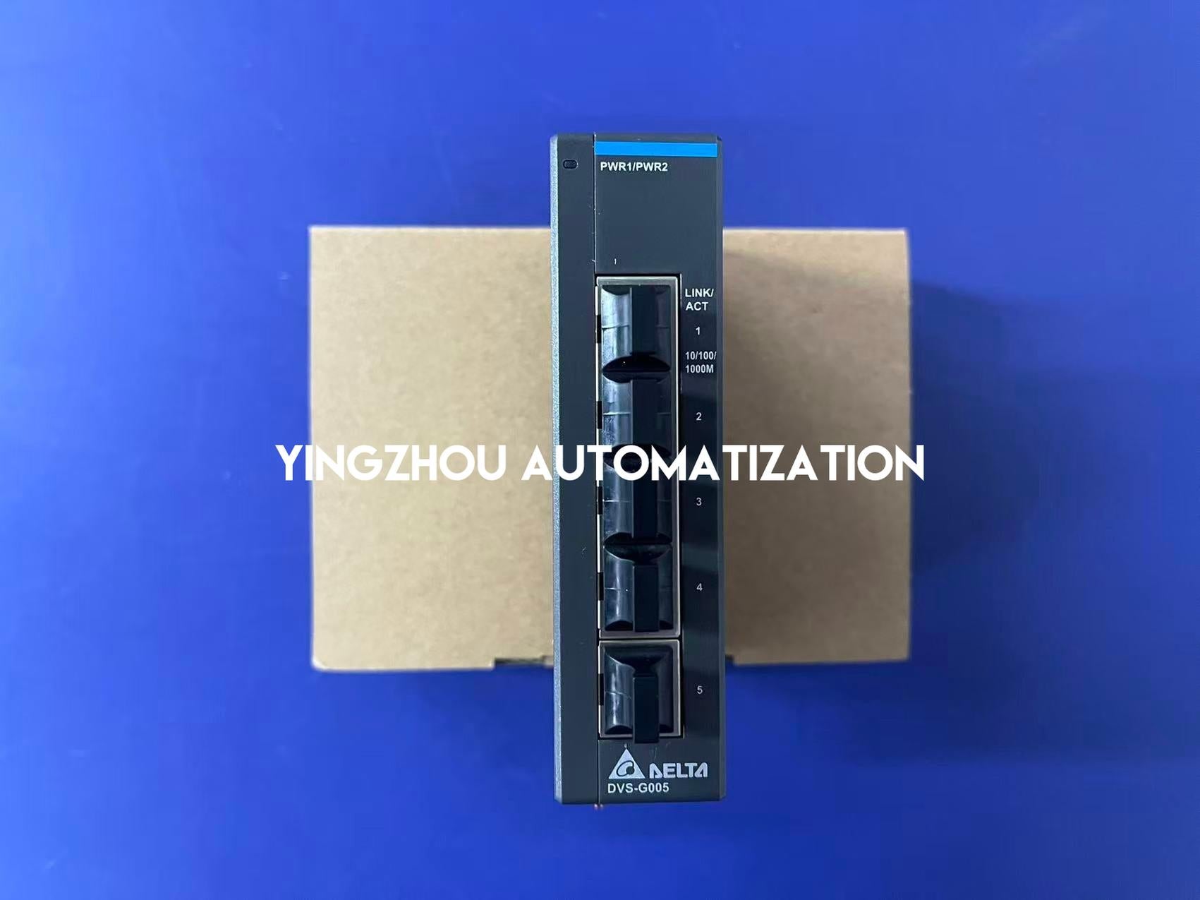 Delta DVS-G005I00C Industrial Unmanaged Switch - 5-Port Gigabit Ethernet, Slim Design, DIN Rail-YingZhou Automatization