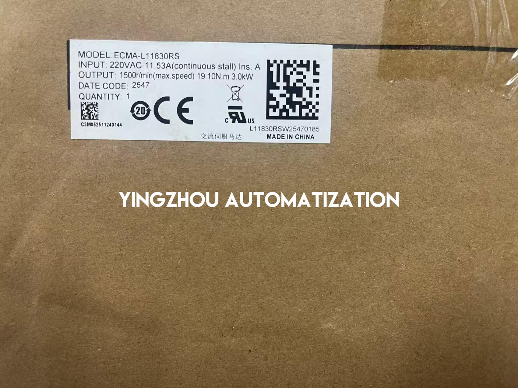 Delta ECMA-L11830RS Servo Motor | ASDA-A2 Series | 3.0 kW 2000 RPM | Brand New Original-YingZhou Automatization