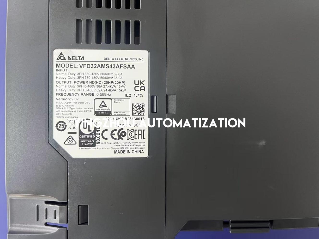 Delta MS300 VFD32AMS43AFSAA VFD - 15kW (20HP), 460V 3-Phase, Built-in EMC Filter & STO-YingZhou Automatization