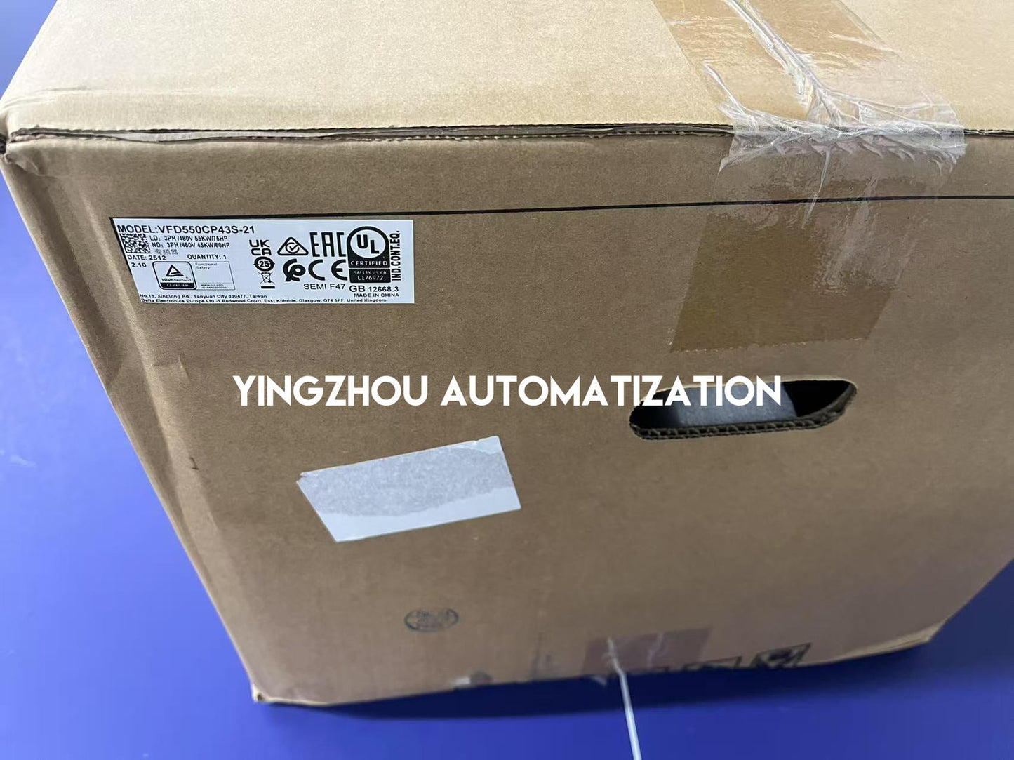 Delta VFD CP2000 Series Frequency Inverter VFD550CP43S-21 55KW 75HP 460VAC 105A 3 Phase IP21-YingZhou Automatization