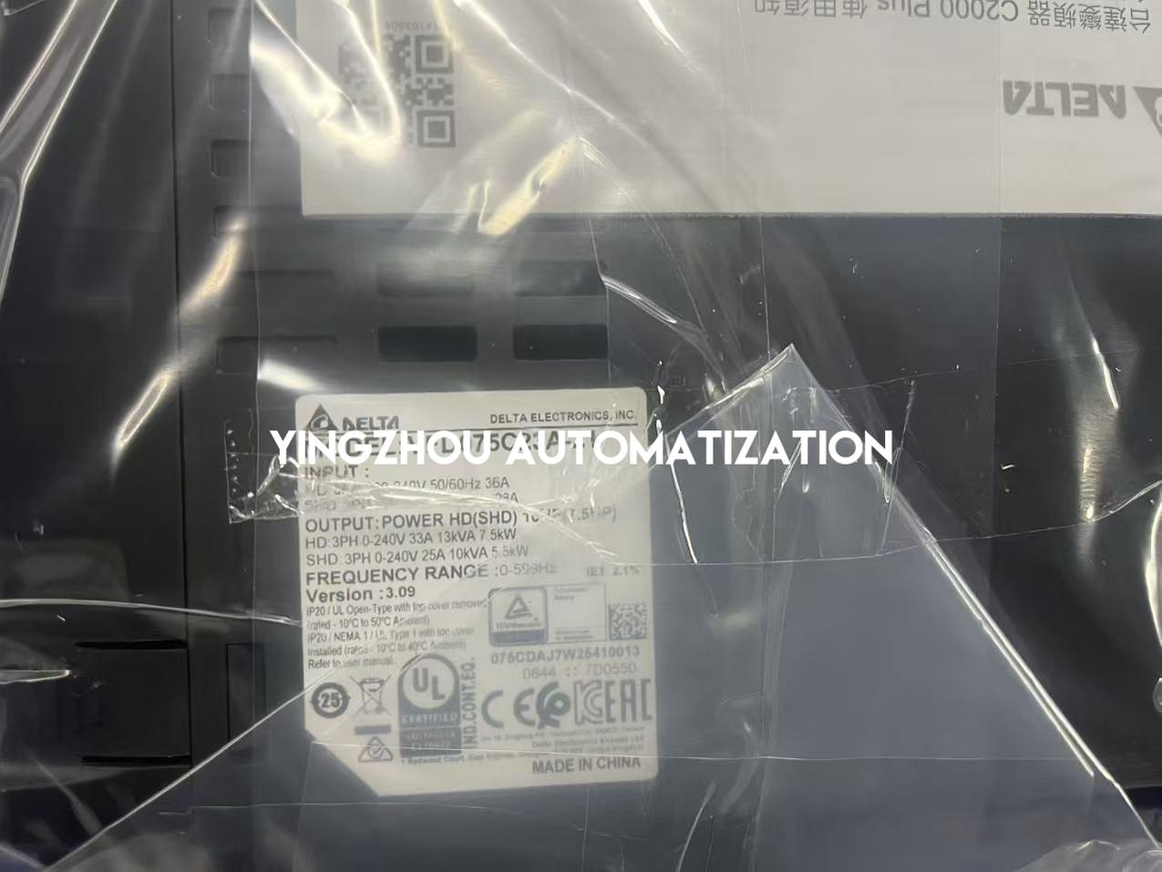 Delta VFD075C23A-21 C2000 Plus VFD | 7.5kW, 230V, 3-Phase, High-Performance Drive | Brand New Original-YingZhou Automatization