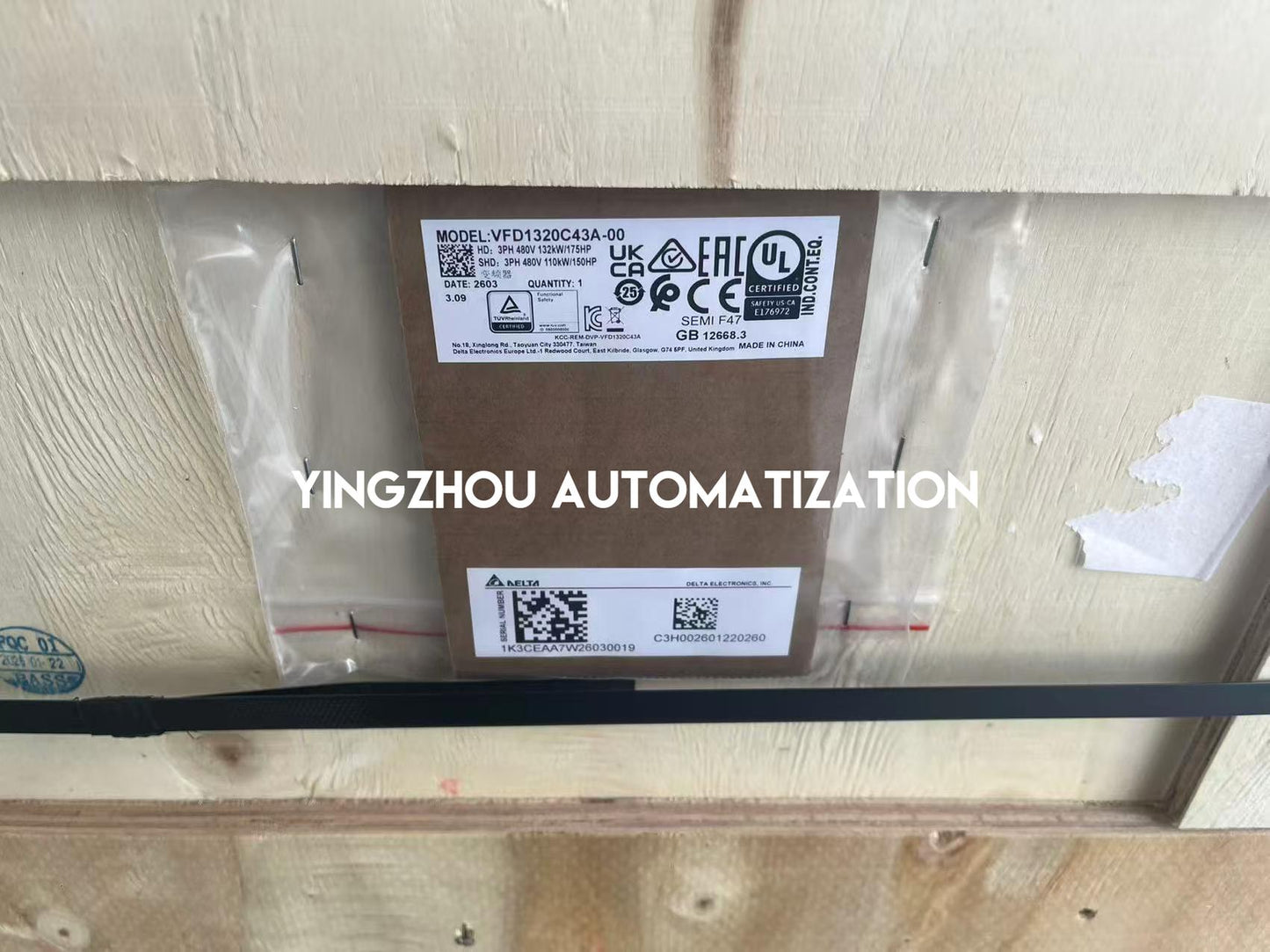 Delta VFD1320C43A-00 C2000 Series AC Frequency Inverter | 175HP 132kW 380V Heavy Duty Vector Drive | Brand New Original-YingZhou Automatization
