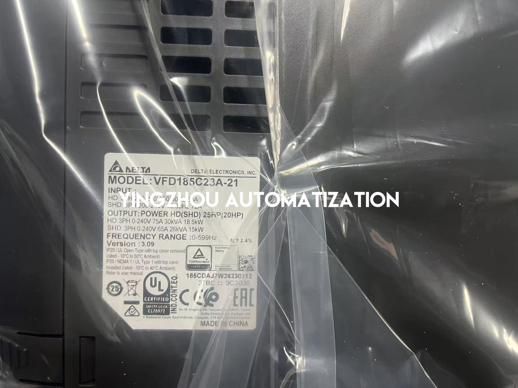 Delta VFD185C23A-21 C2000 Plus VFD | 18.5kW, 230V, 3-Phase, High-Performance Drive | Brand New Original-YingZhou Automatization