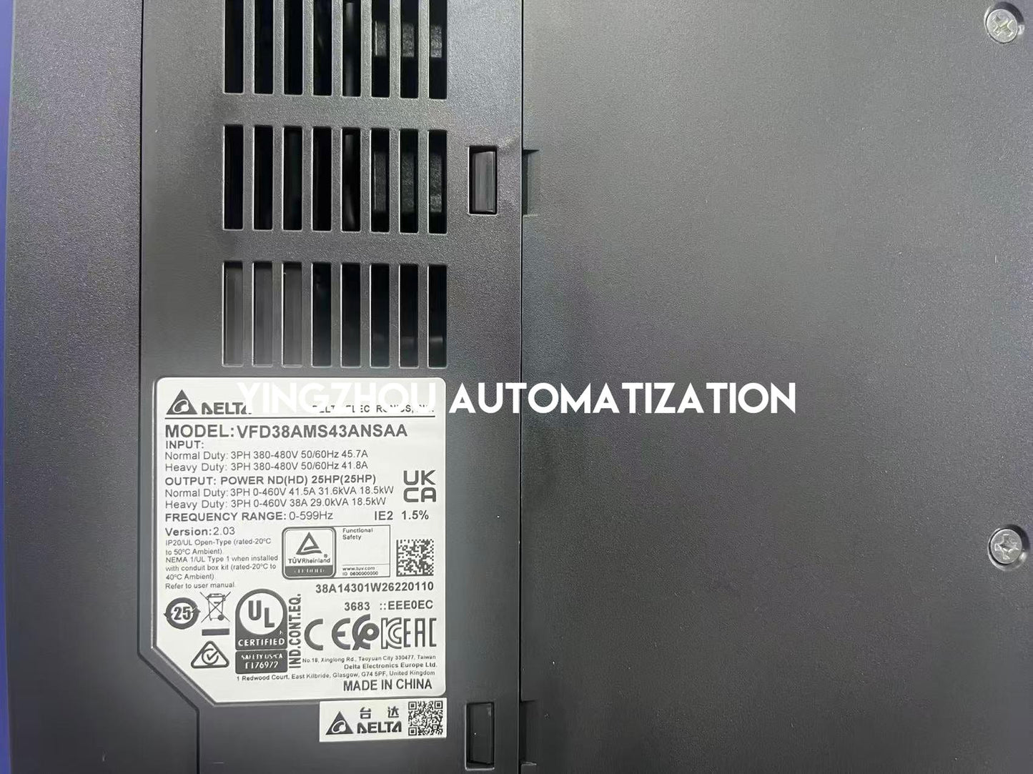Delta VFD38AMS43ANSAA VFD | MS300 Series Drive | 5.5 kW / 7.5 HP 460V 3-Phase | Brand New Original-YingZhou Automatization