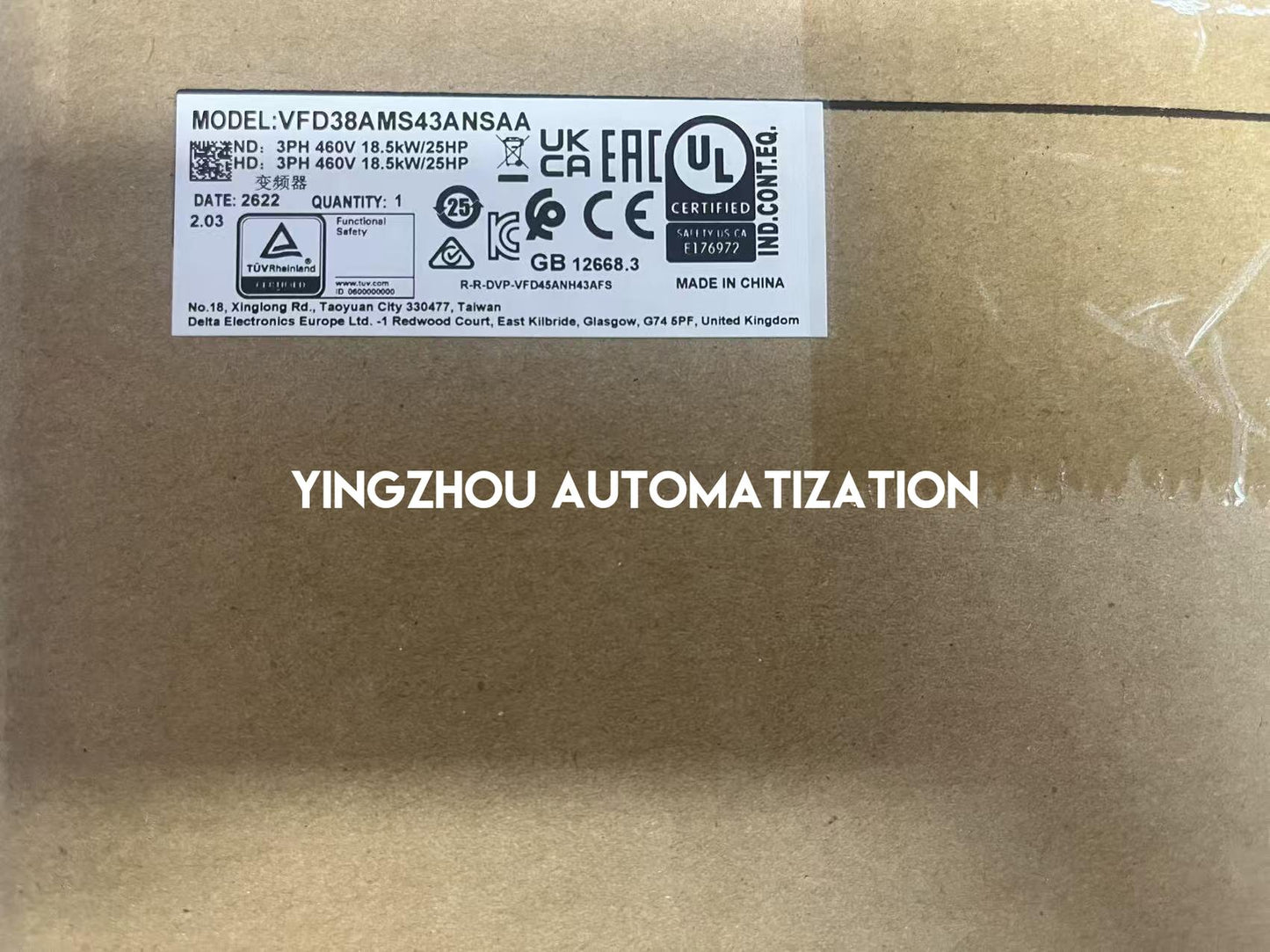 Delta VFD38AMS43ANSAA VFD | MS300 Series Drive | 5.5 kW / 7.5 HP 460V 3-Phase | Brand New Original-YingZhou Automatization