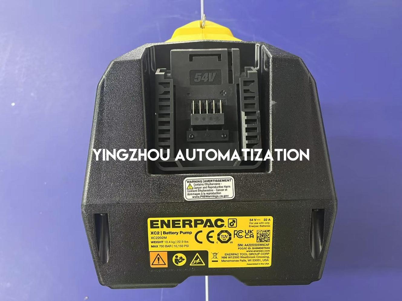 ENERPAC XC2202ME Cordless Hydraulic Pump 3/2 Manual Valve 122 in3 Usable Oil Batteries and Charger Included 230V-YingZhou Automatization