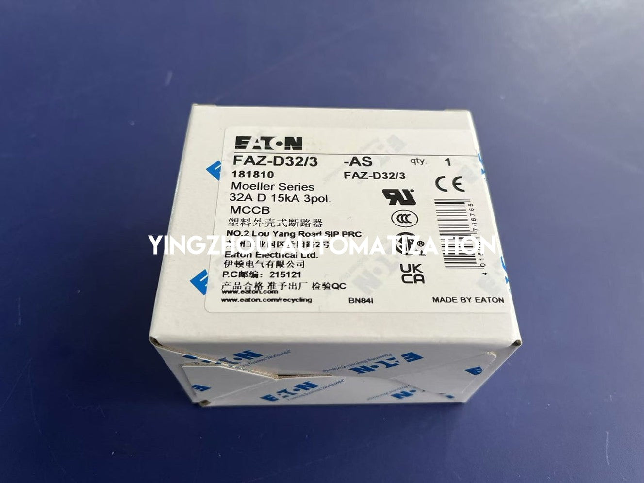 Eaton Moeller FAZ-D32/3 Miniature Circuit Breaker | 32A, 3-Pole, D-Curve, Industrial Overcurrent Protection, Brand New Original-YingZhou Automatization