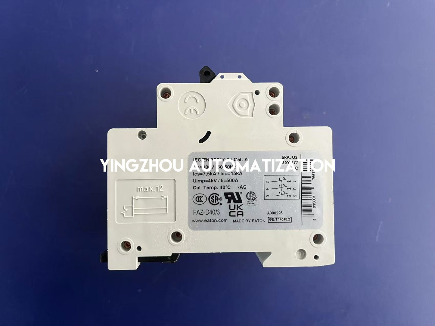 Eaton Moeller FAZ-D40/3 Miniature Circuit Breaker | 3-Pole, 40A, Type D Curve-YingZhou Automatization