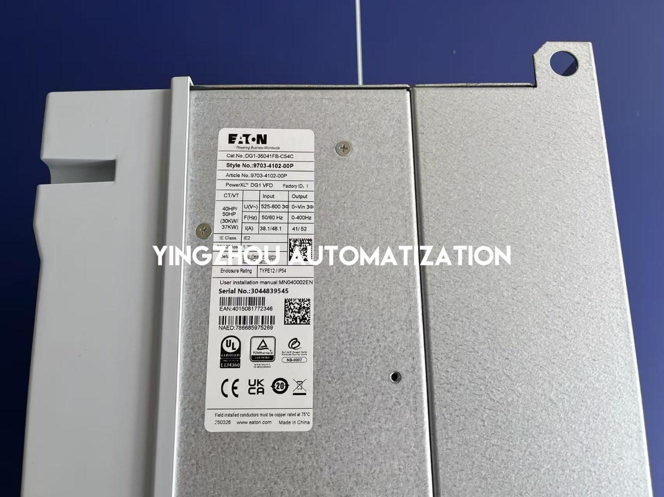 Eaton PowerXL DG1 VFD DG1-35041FB-C54C | 3-Phase 575V, 40HP (30kW), IP54/Type 12-YingZhou Automatization