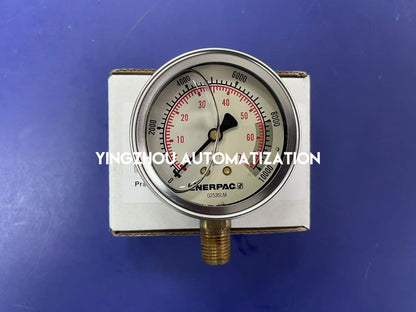 Enerpac G2535L | Glycerin Filled Hydraulic Pressure Gauge | 2.5" Dial | 0-350 Bar 5000 Psi | 1/4" NPT Lower Mount Brand New Original-YingZhou Automatization