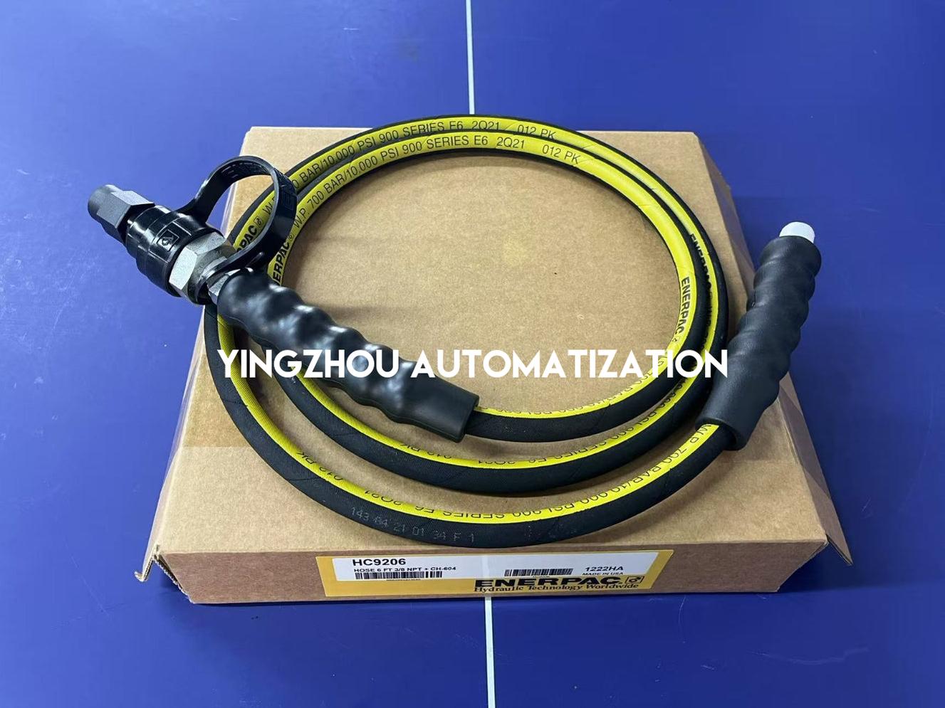 Enerpac HC9206 | Heavy-Duty Rubber Hydraulic Hose | 6 ft. (1.8m) Length | 10,000 Psi 700 Bar Rated with 3/8" NPTF & CH604 Coupler | Brand New Original-YingZhou Automatization
