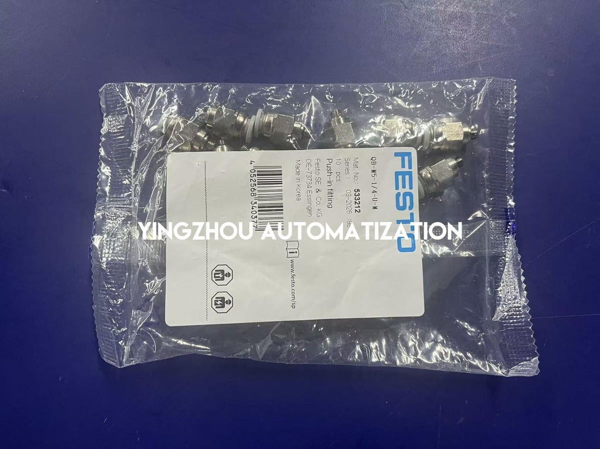 FESTO QB-M5-1/4-U-M 533212 M5 Male Thread 1/4 Inch Push-in Fitting-YingZhou Automatization