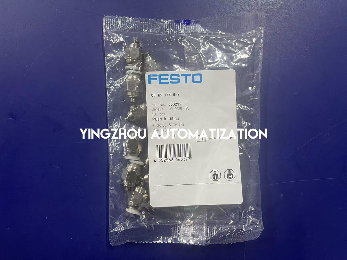 FESTO QB-M5-1/4-U-M 533212 M5 Male Thread 1/4 Inch Push-in Fitting-YingZhou Automatization