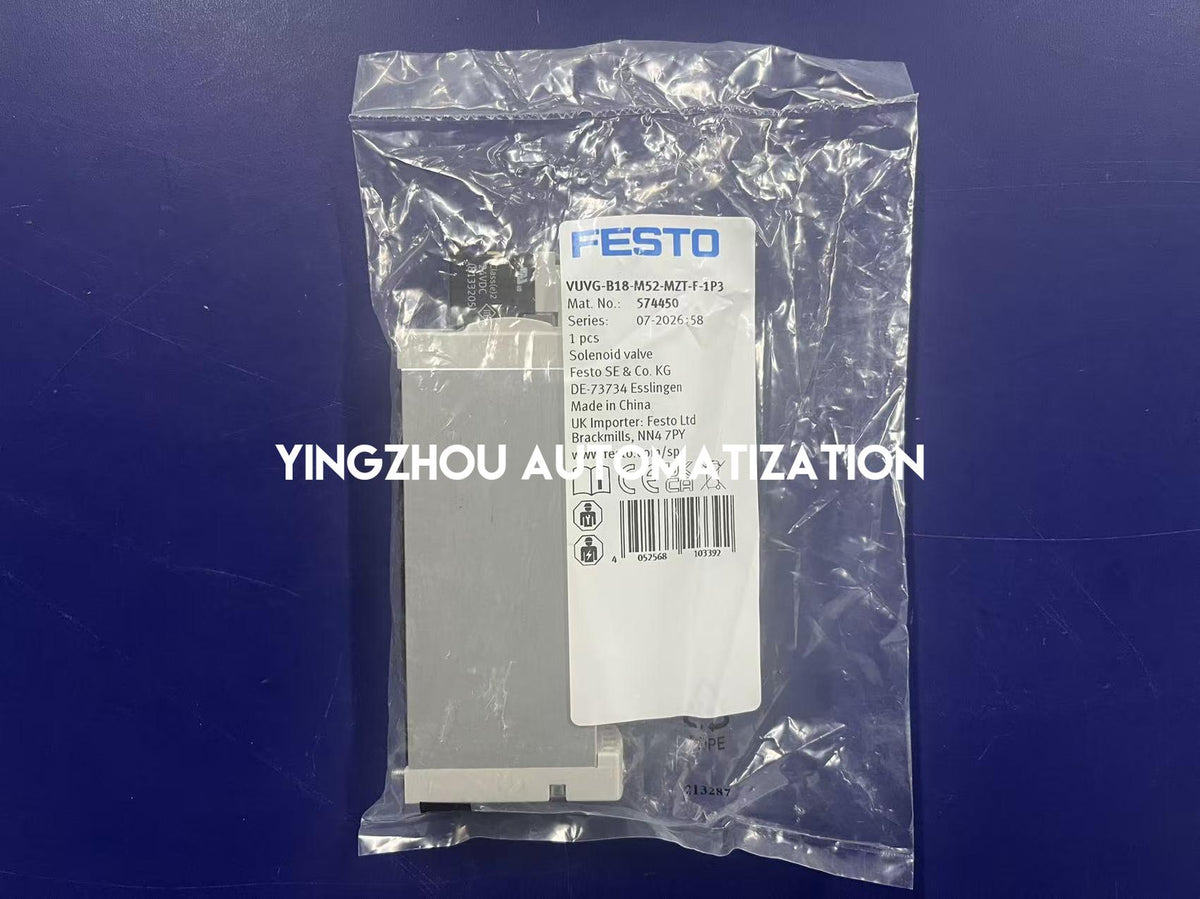 FESTO VUVG-B18-M52-MZT-F-1P3 574450 24V DC 5/2-Way Solenoid Valve-YingZhou Automatization