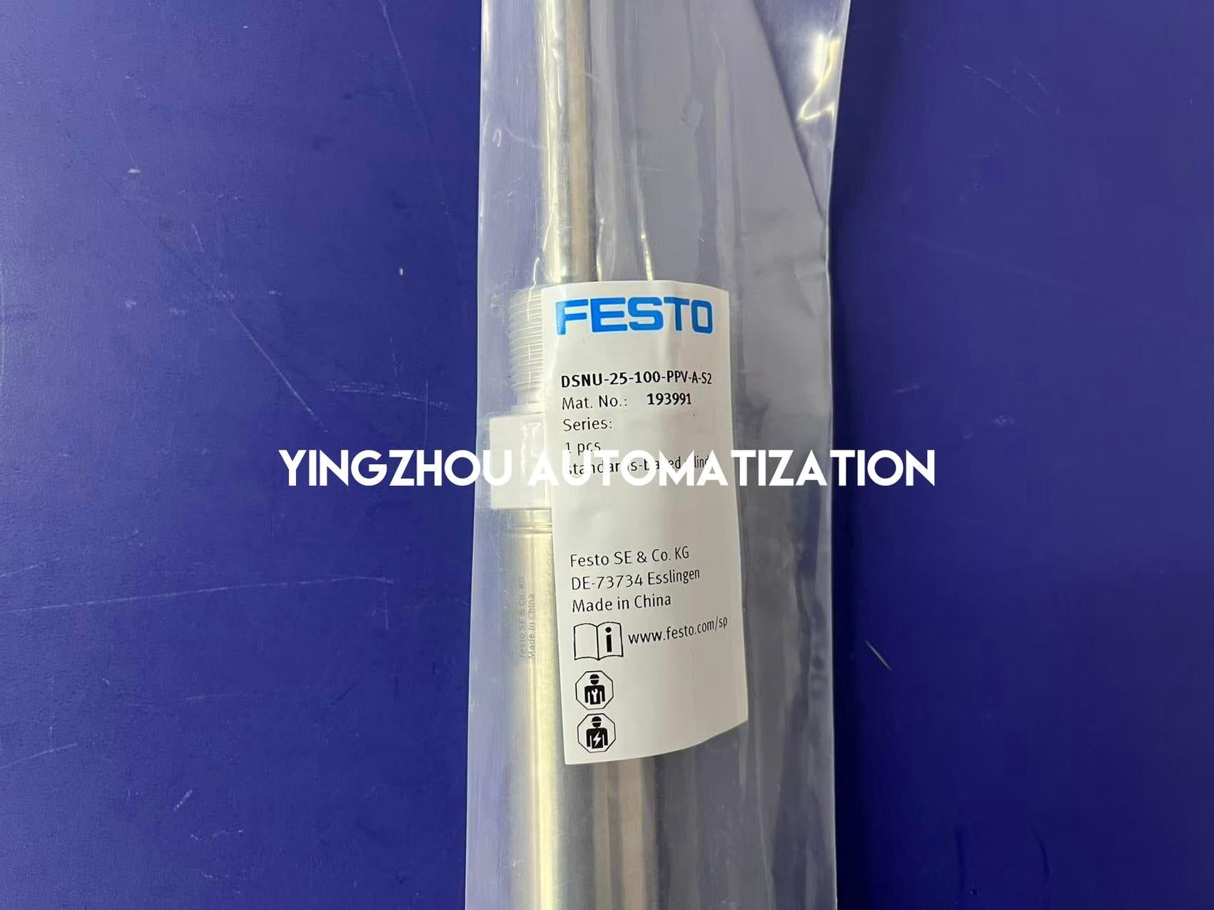 Festo 193991 DSNU-25-100-PPV-A-S2 Round Cylinder | ISO 6432 | 25mm Bore | 100mm Stroke | Reinforced Rod-YingZhou Automatization