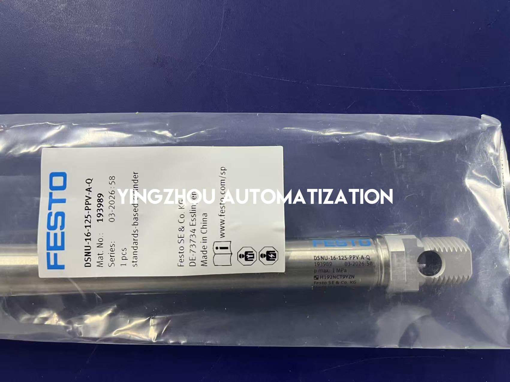 Festo DSNU-16-125-PPV-A-Q Standard Cylinder | 193989 | 16 mm Bore, 125 mm Stroke | Pneumatic Actuator | Brand New Original-YingZhou Automatization