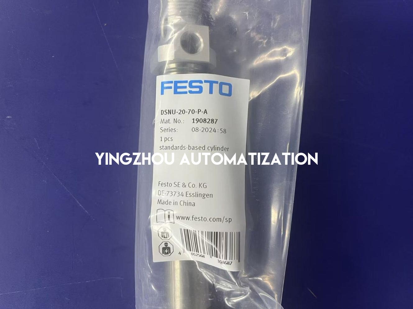 Festo DSNU-20-70-P-A Standard Cylinder | 1908287 | 20 mm Bore, 70 mm Stroke | Pneumatic Actuator | Brand New Original-YingZhou Automatization