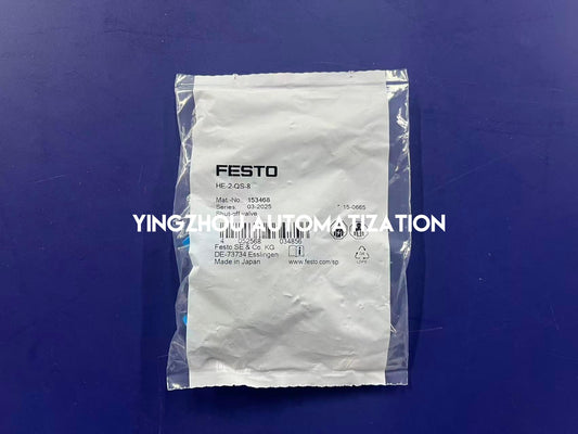 Festo HE-2-QS-8 On-Off Valve | 153468 | QS-8 Push-in Fitting, Manual Operation | Pneumatic Flow Control | Brand New Original-YingZhou Automatization