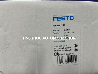 Festo PEN-8X1,25-BL Plastic Tubing | 551458 | 8 mm OD, 1.25 mm Wall | Blue Polyethylene Pneumatic Hose | Brand New Original-YingZhou Automatization