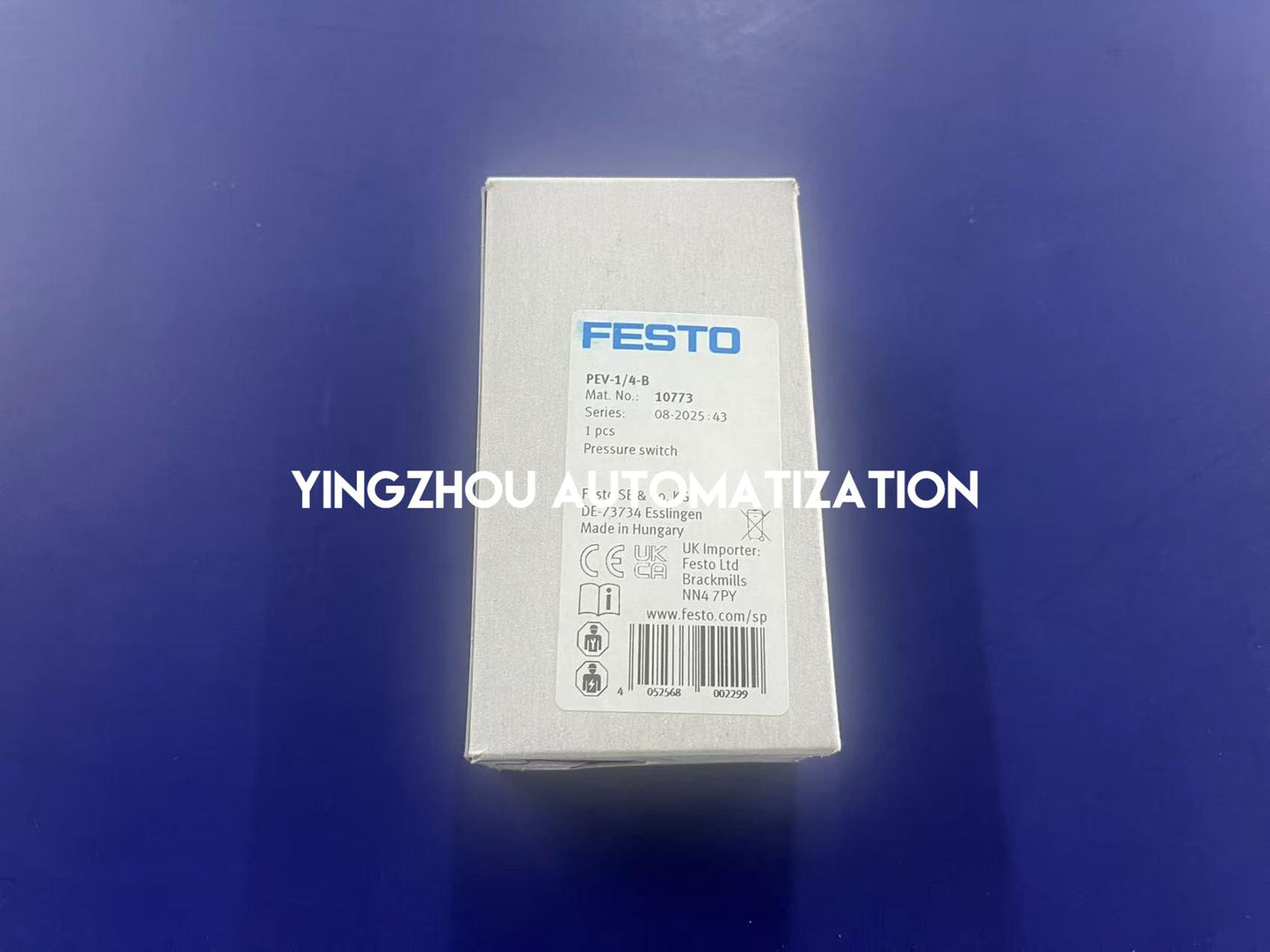 Festo PEV-1/4-B Pressure Switch | 10773 | G1/4" Thread, Adjustable Switching Point | Pneumatic Pressure Control | Brand New Original-YingZhou Automatization