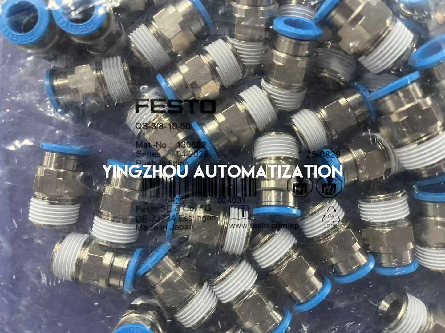 Festo QS-3/8-10-50 Push-in Fitting | 153033 | 10 mm OD, R3/8" Thread | Straight Pneumatic Connector | Brand New Original-YingZhou Automatization