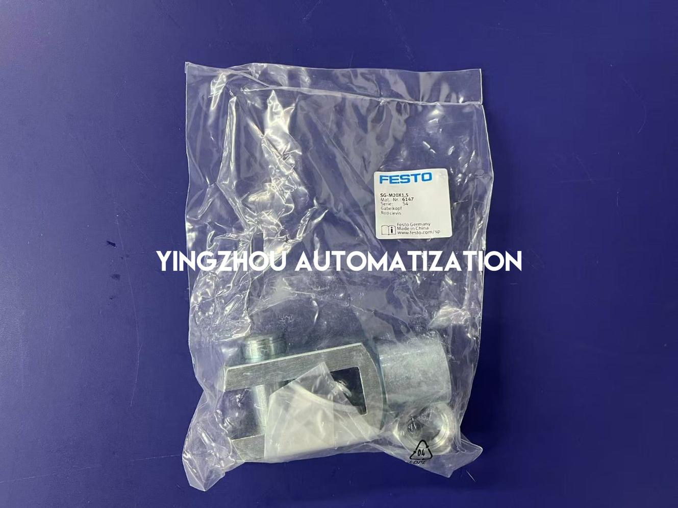 Festo SG-M20x1.5 Rod Clevis | 6147 | M20x1.5 Thread, Heavy-Duty Steel | Pneumatic Cylinder Accessory | Brand New Original-YingZhou Automatization