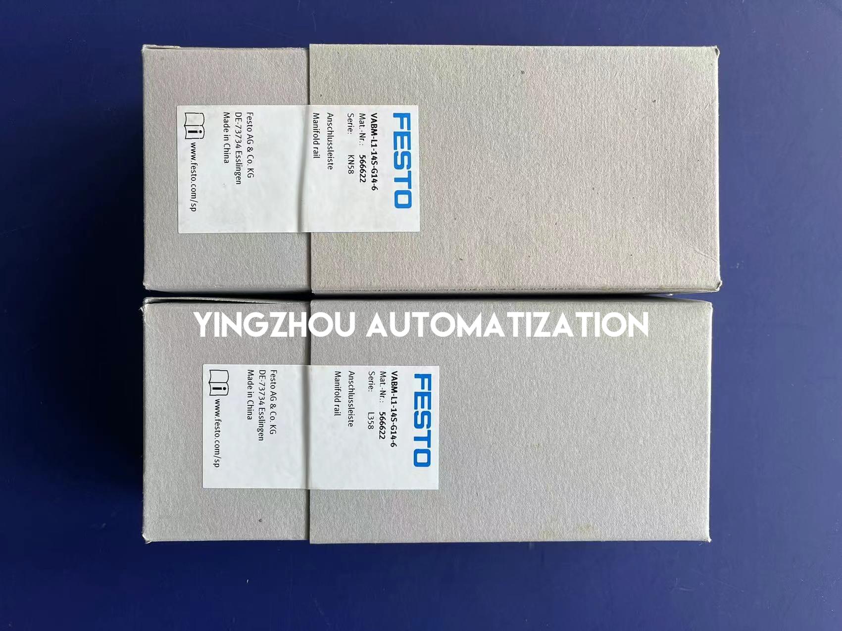 Festo VABM-L1-14S-G14-6 Manifold Rail | 566622 | For VSVA/VUVL Valves, 6-Station | Pneumatic Valve Manifold | Brand New Original-YingZhou Automatization