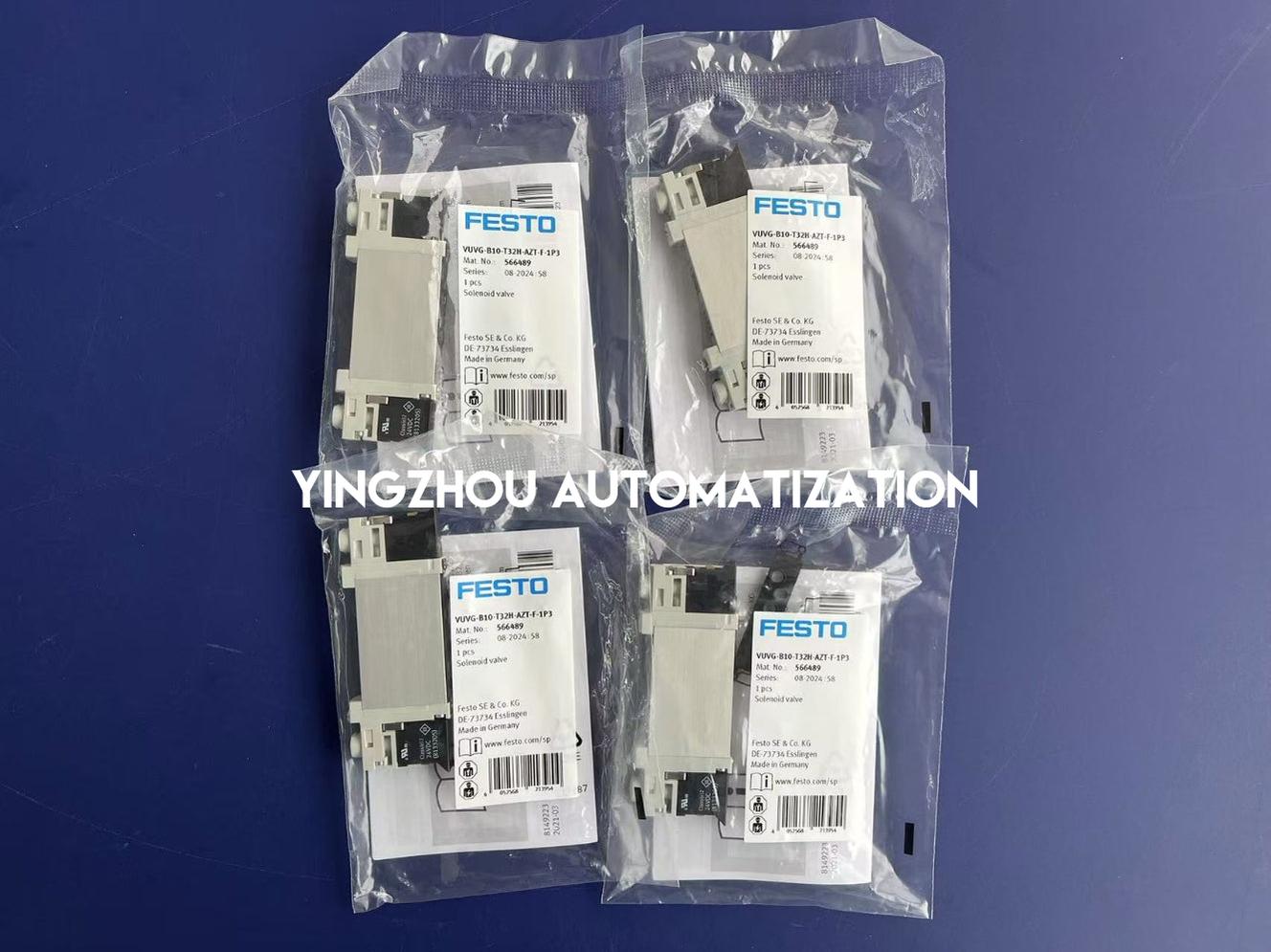 Festo VUVG-B10-T32H-AZT-F-1P3 Solenoid Valve | 566489 | 3/2-way, 24V DC, M5 Ports | Compact Pneumatic Control | Brand New Original-YingZhou Automatization